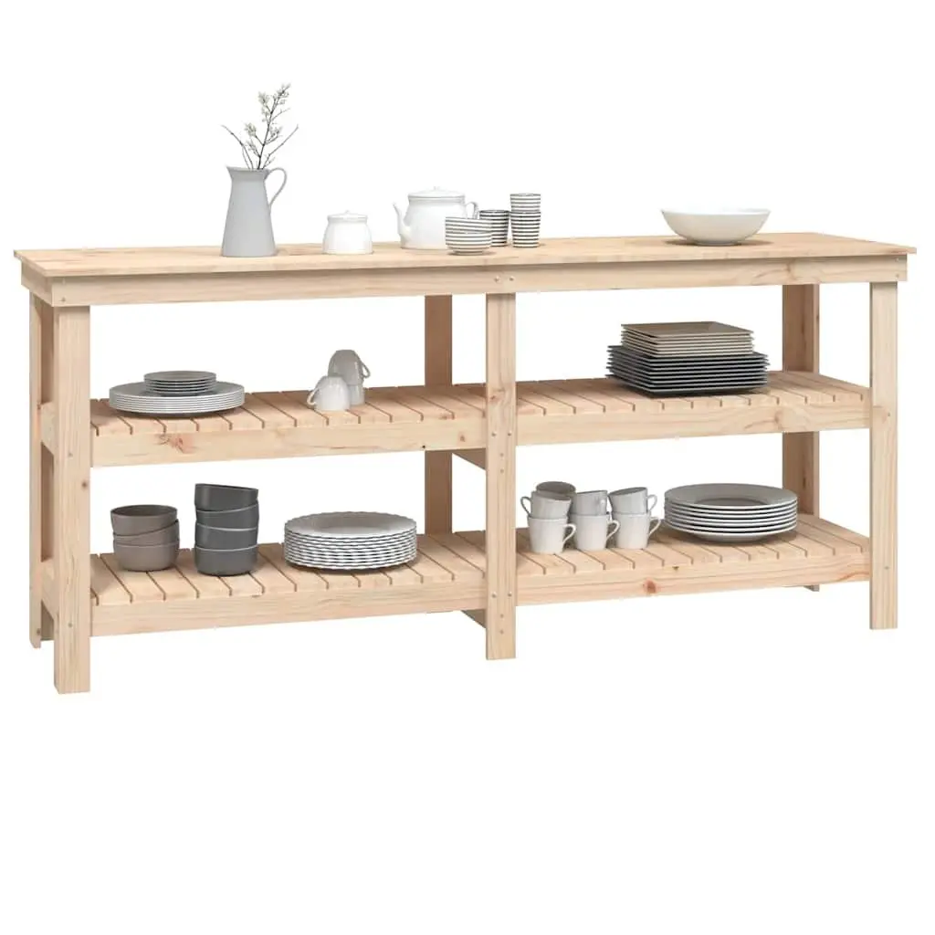 Solid Wood Pine Work Bench 181x50x80 cm