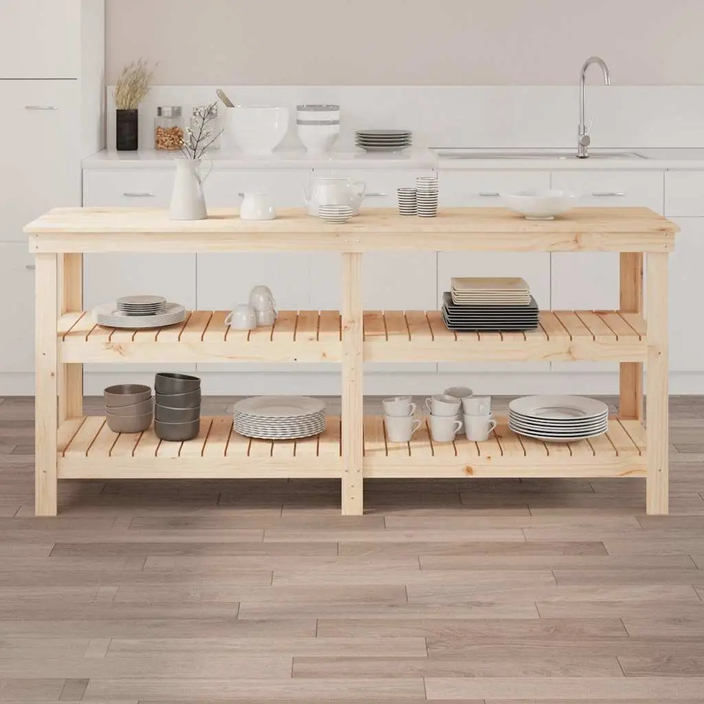 Solid Wood Pine Work Bench 181x50x80 cm