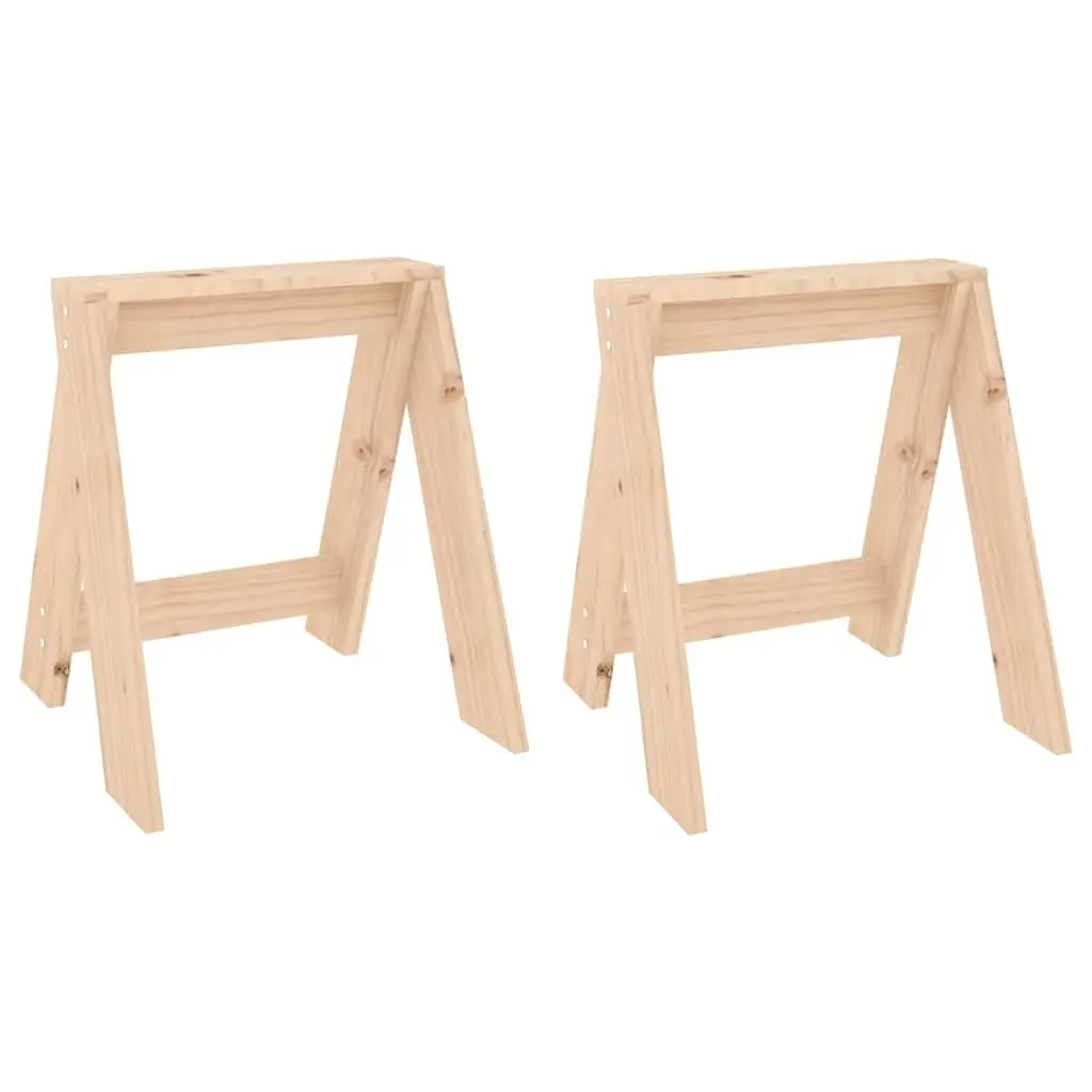 Wooden Stools Set of 2 Pine Wood Kitchen Dining Bar Seating 40 x 40 x 45 cm