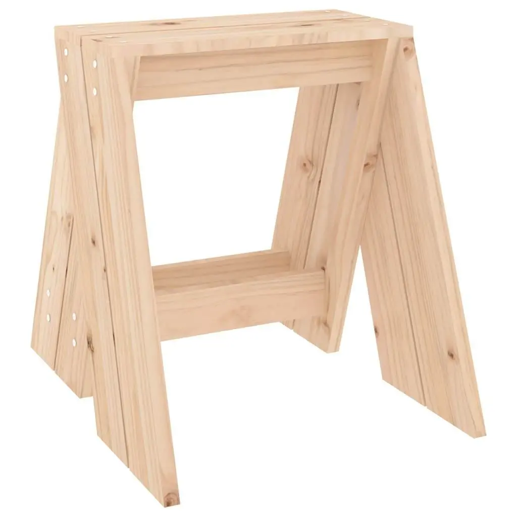 Wooden Stools Set of 2 Pine Wood Kitchen Dining Bar Seating 40 x 40 x 45 cm