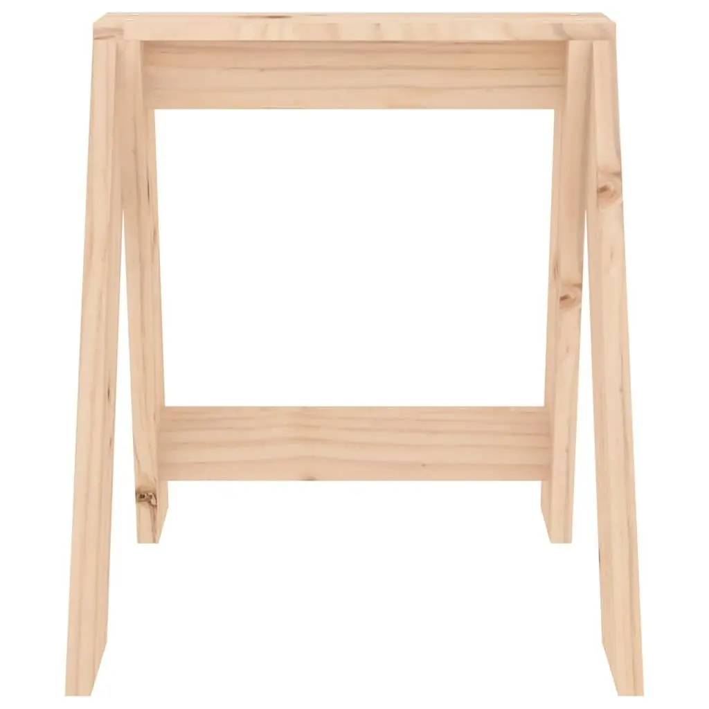 Wooden Stools Set of 2 Pine Wood Kitchen Dining Bar Seating 40 x 40 x 45 cm