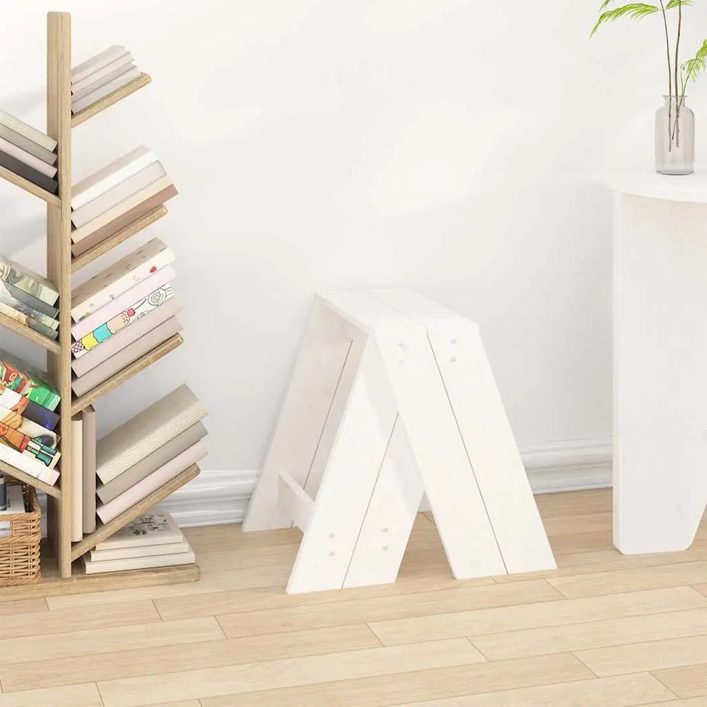 White Wooden Bar Stools Set of 2 Kitchen Dining Room Seating 40 x 40 x 45 cm