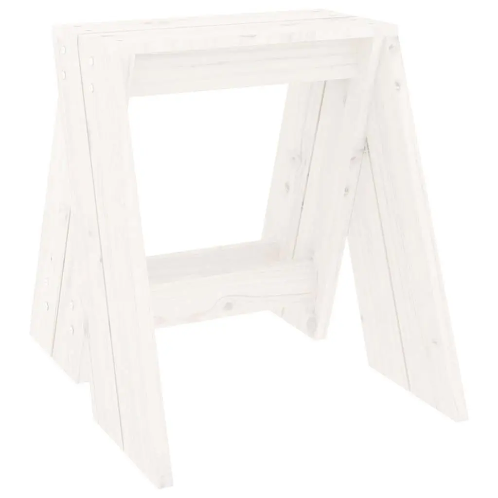 White Wooden Bar Stools Set of 2 Kitchen Dining Room Seating 40 x 40 x 45 cm