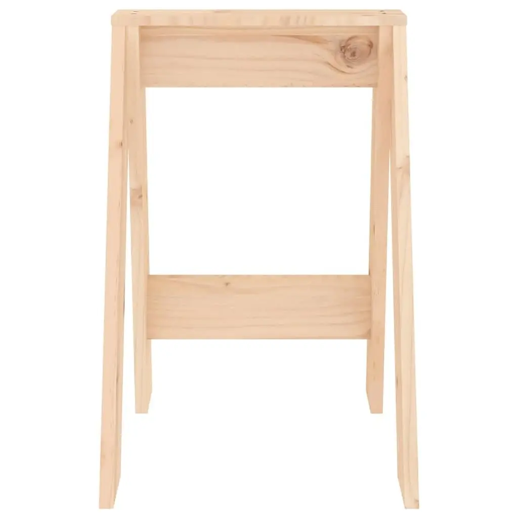 Wooden Stools 2 Pieces Solid Pine Brown Rustic Design 40x40x60cm No Backrest