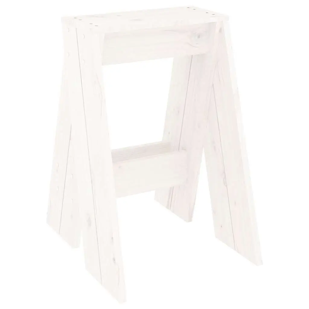 Wooden Stools 2 Pieces White 40x40x60 cm Pine Kitchen Dining Room Seating