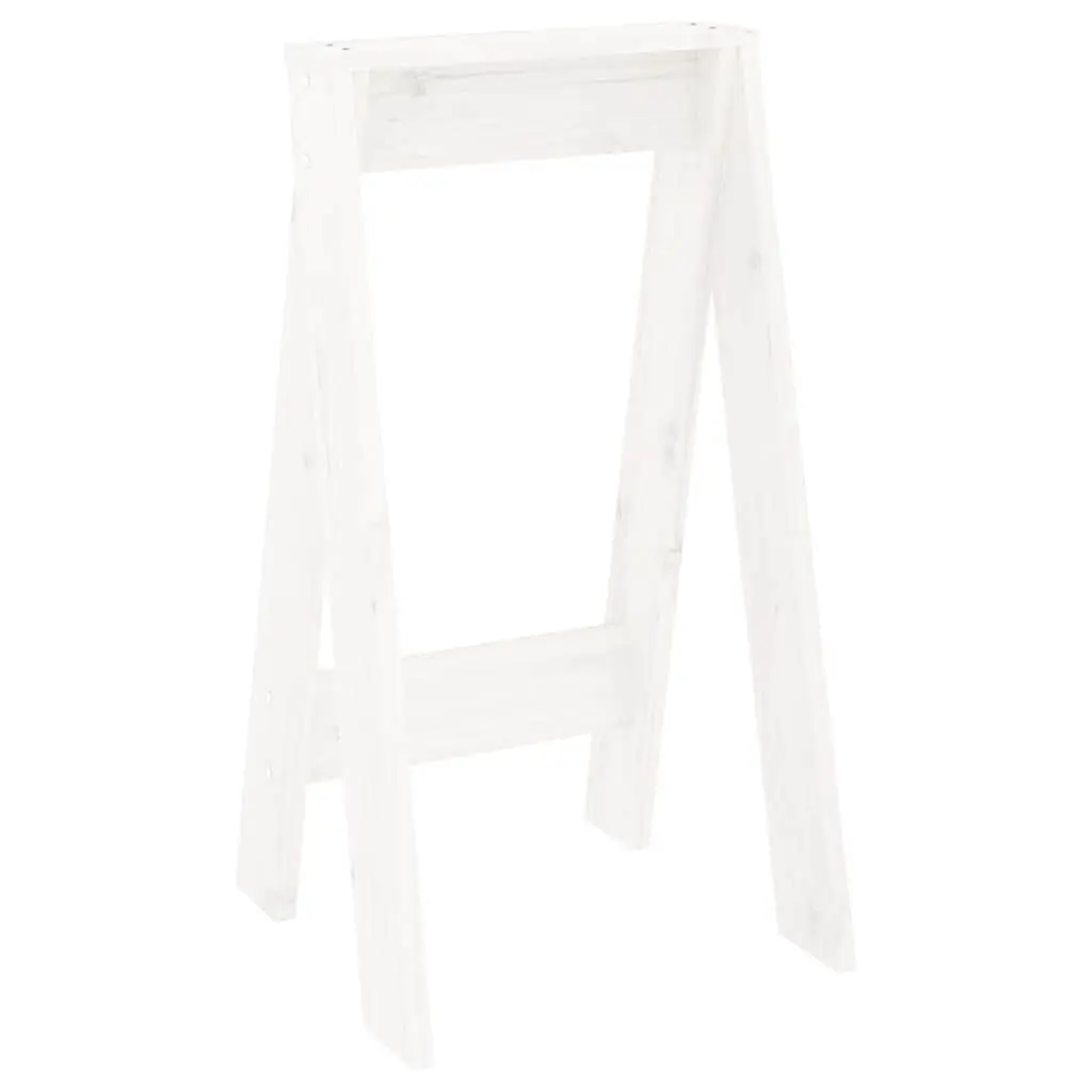 Wooden Stools Set of 2 White Kitchen Dining Room Furniture 40 x 40 x 75 cm
