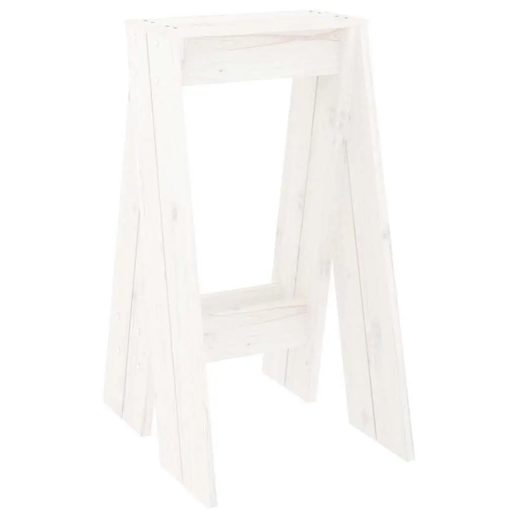 Wooden Stools Set of 2 White Kitchen Dining Room Furniture 40 x 40 x 75 cm