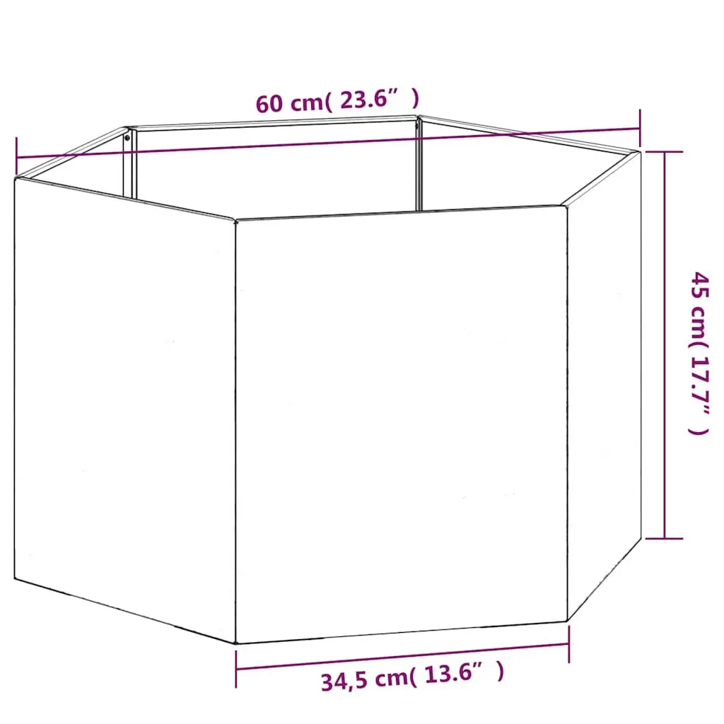 Corten Steel Planter 60x60x45cm Garden Flower Box Weathering Steel Raised Bed