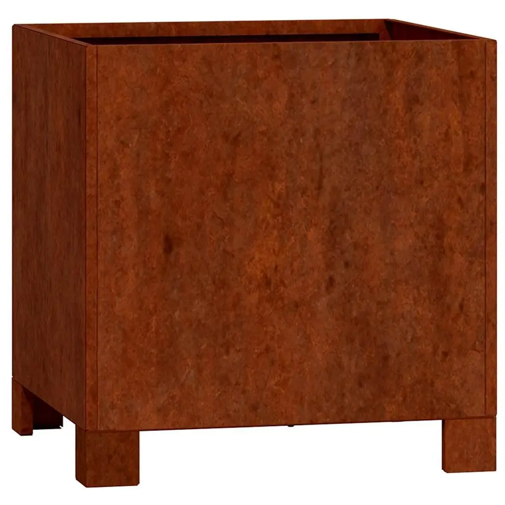 Corten Steel Planter with Legs Outdoor Garden Decoration 30x30x30 cm