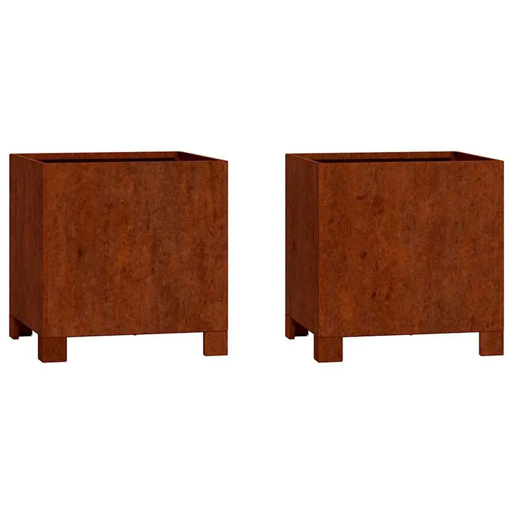 Planters with Legs Outdoor Garden Decor 30x30x30 cm 2 Piece Flower Box