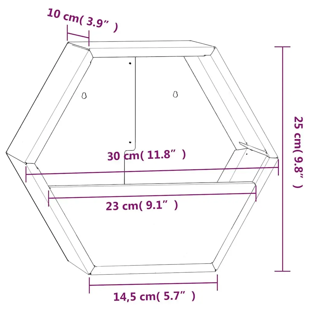 Wall Planters for Garden Balcony Patio 30x10x25 cm Corten Steel 2 Piece