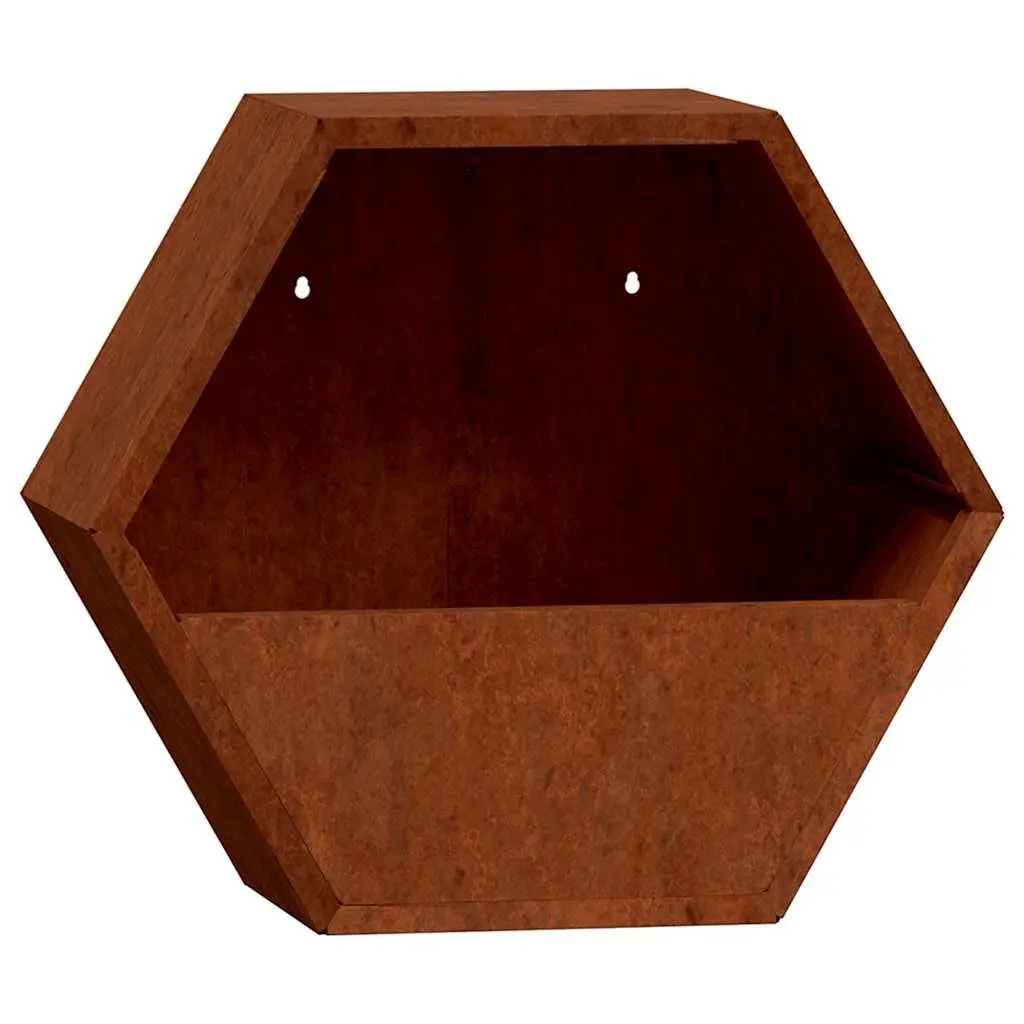 Wall Planters Garden Balcony Patio Decor Corten Steel 46x10x40 cm 2 Pieces