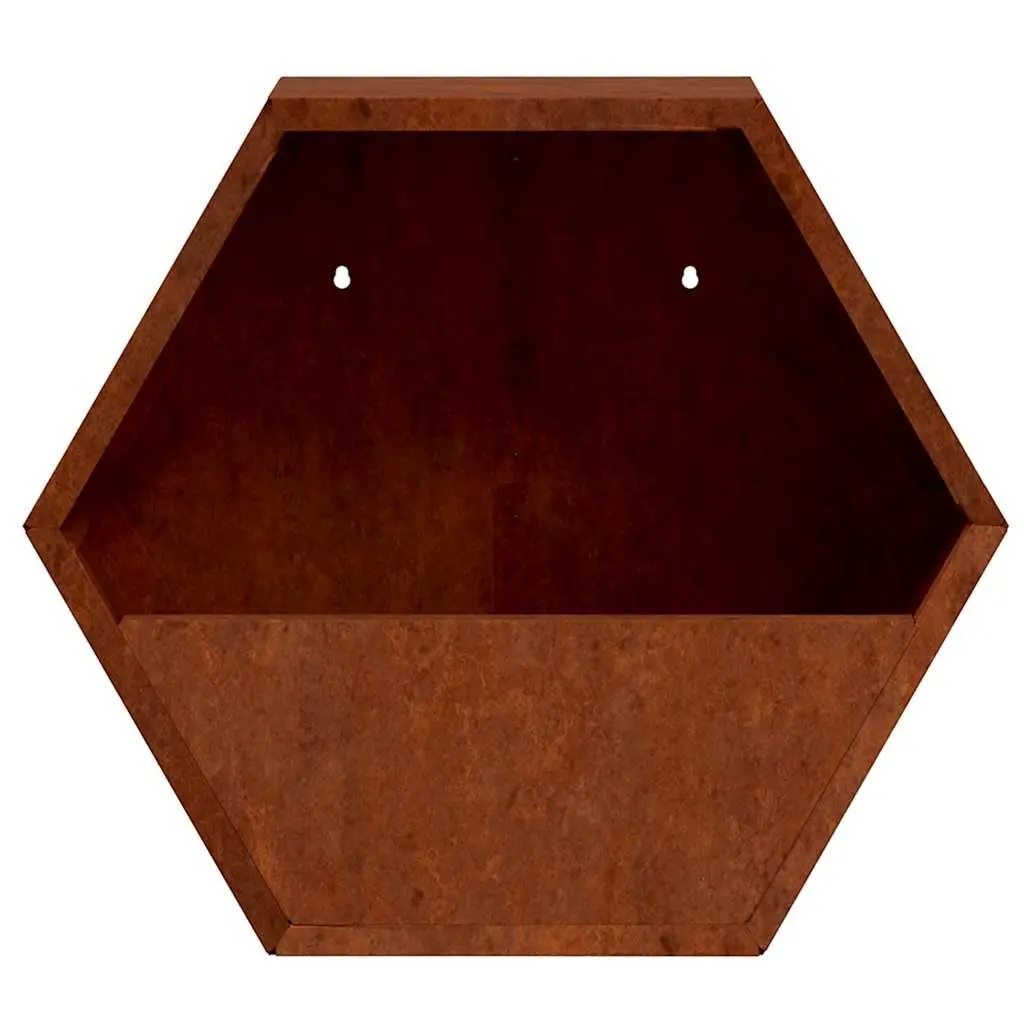 Wall Planters Garden Balcony Patio Decor Corten Steel 46x10x40 cm 2 Pieces