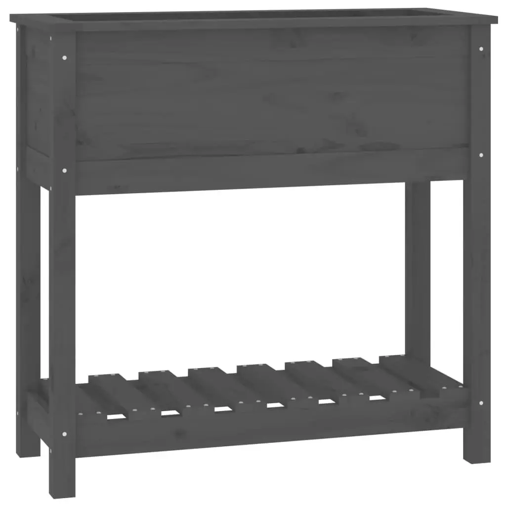 Wooden Garden Planter for Balcony Patio Grey 82.5 x 34.5 x 81 cm