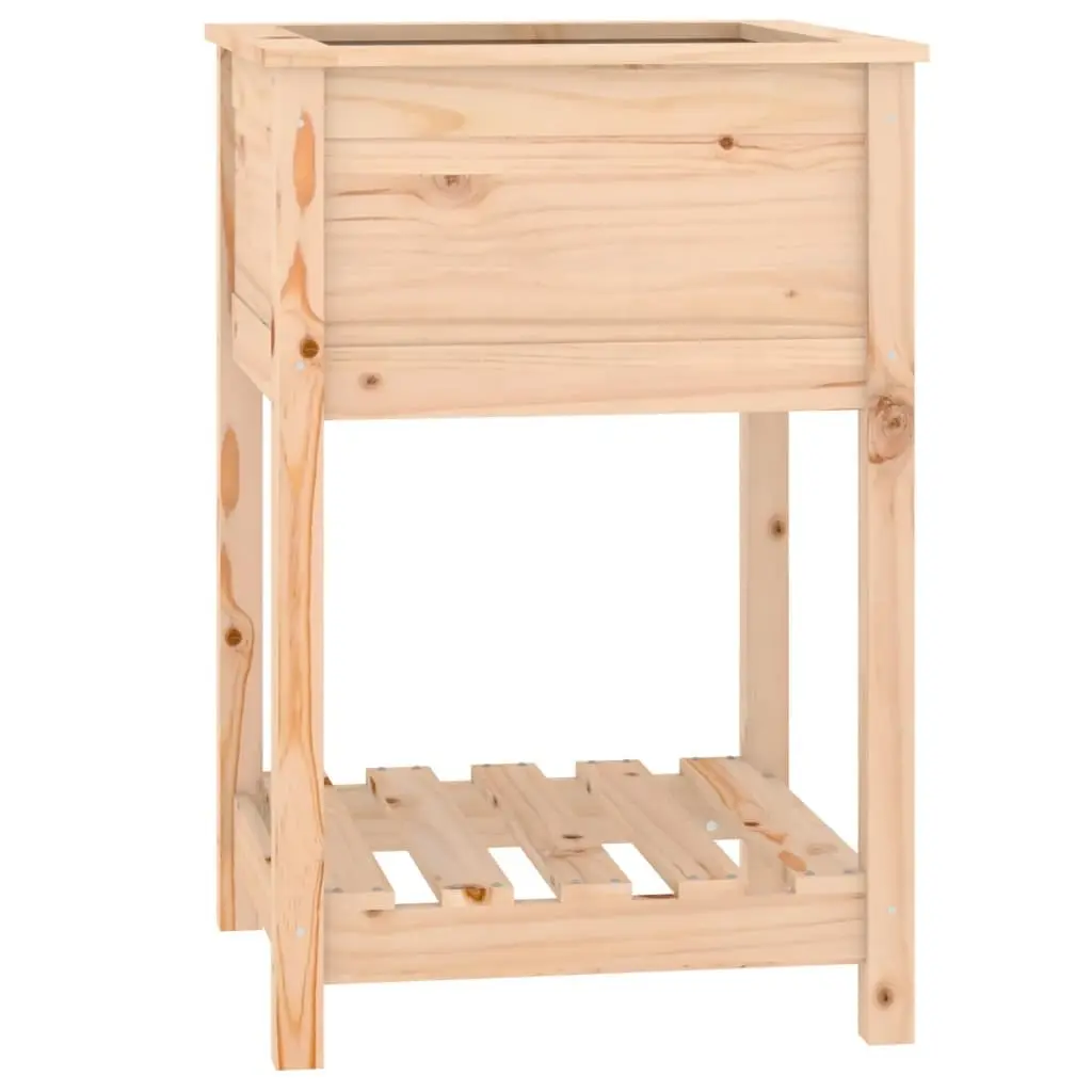 Wooden Garden Planter with Shelf for Outdoor Use 54x54x81cm