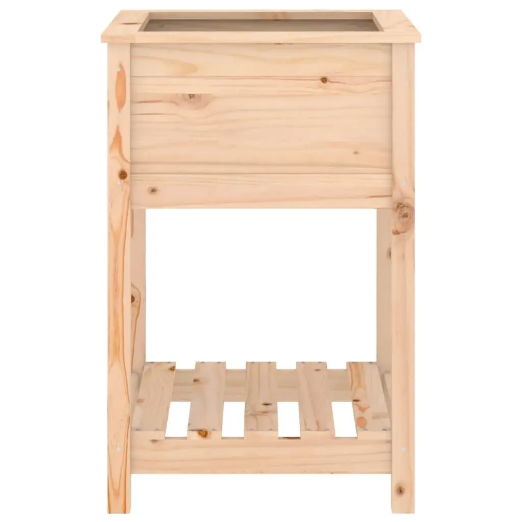 Wooden Garden Planter with Shelf for Outdoor Use 54x54x81cm