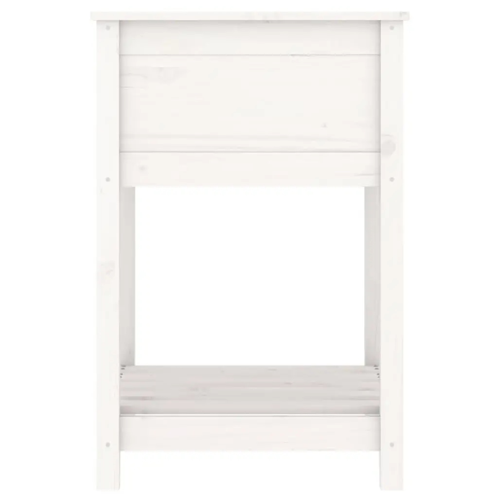 White Wooden Planter with Shelf 54x54x81cm