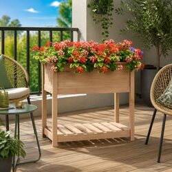 Raised Wooden Planter Specifications: 82.5x54x81 cm