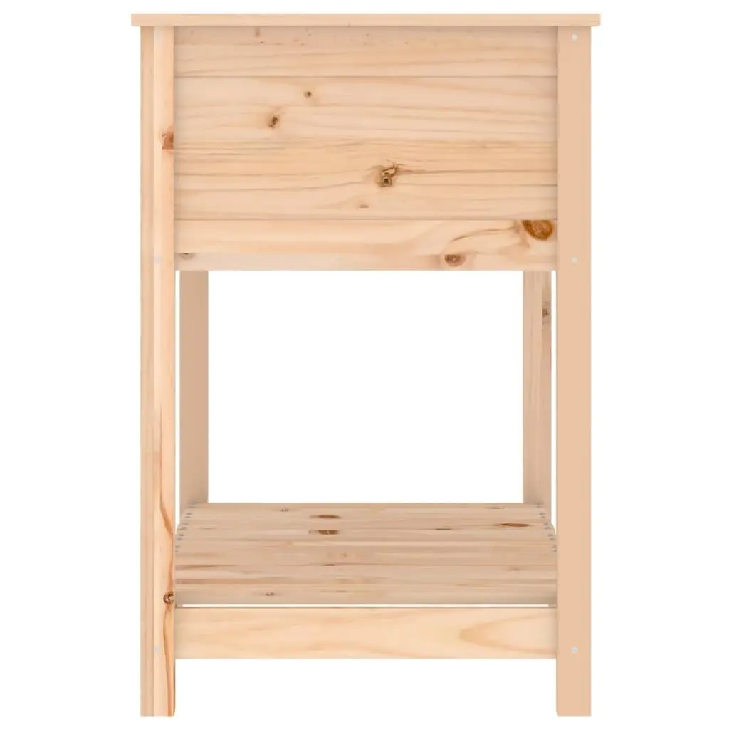 Raised Wooden Planter with Shelf 82.5x54x81 cm Solid Pine Garden Flower Box