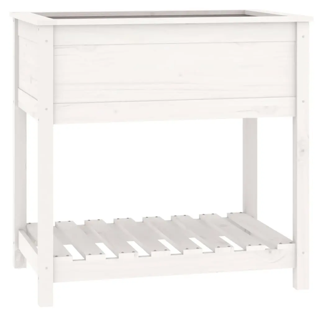 Wooden Planter with Shelf for Garden 82.5 x 54 x 81 cm