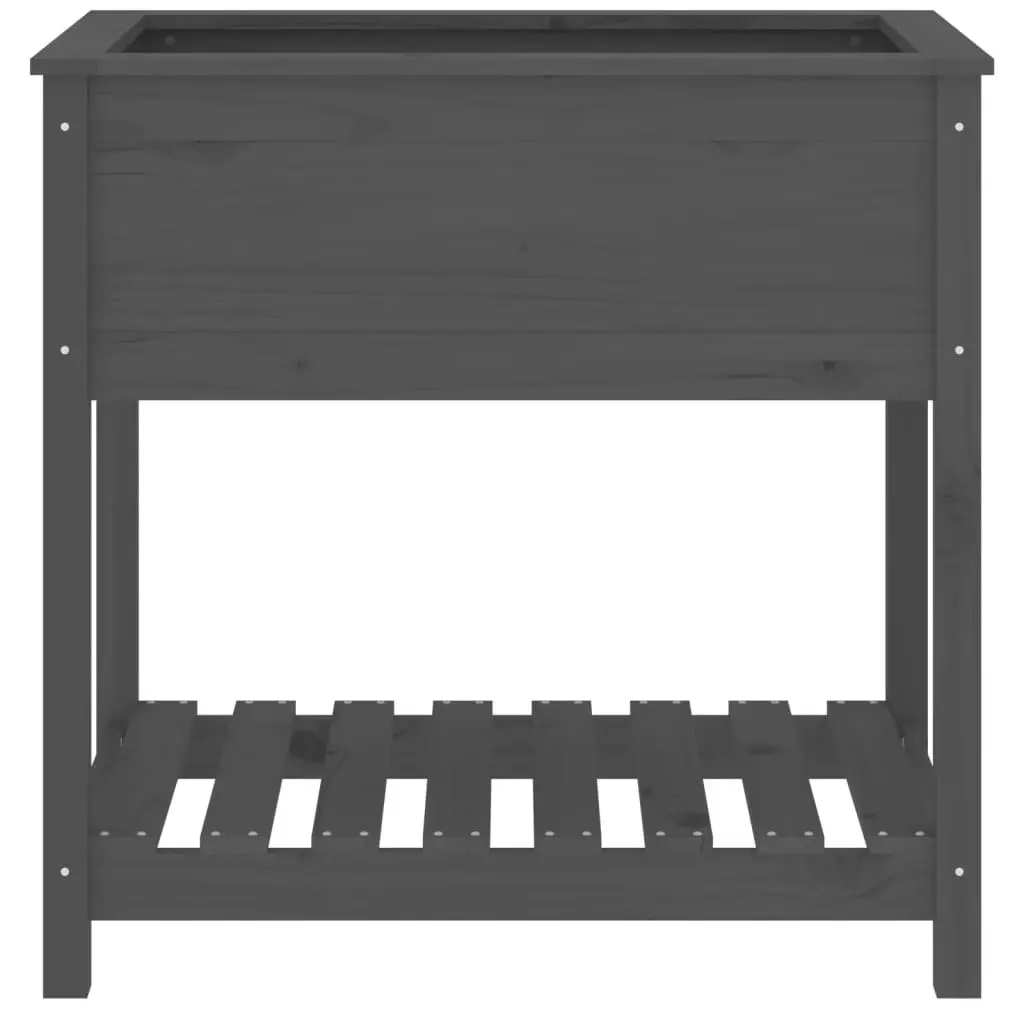 Wooden Planter Box with Shelf for Garden Grey 82.5 x 54 x 81 cm