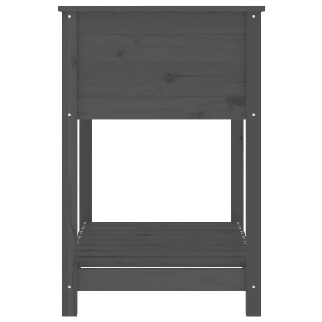 Wooden Planter Box with Shelf for Garden Grey 82.5 x 54 x 81 cm
