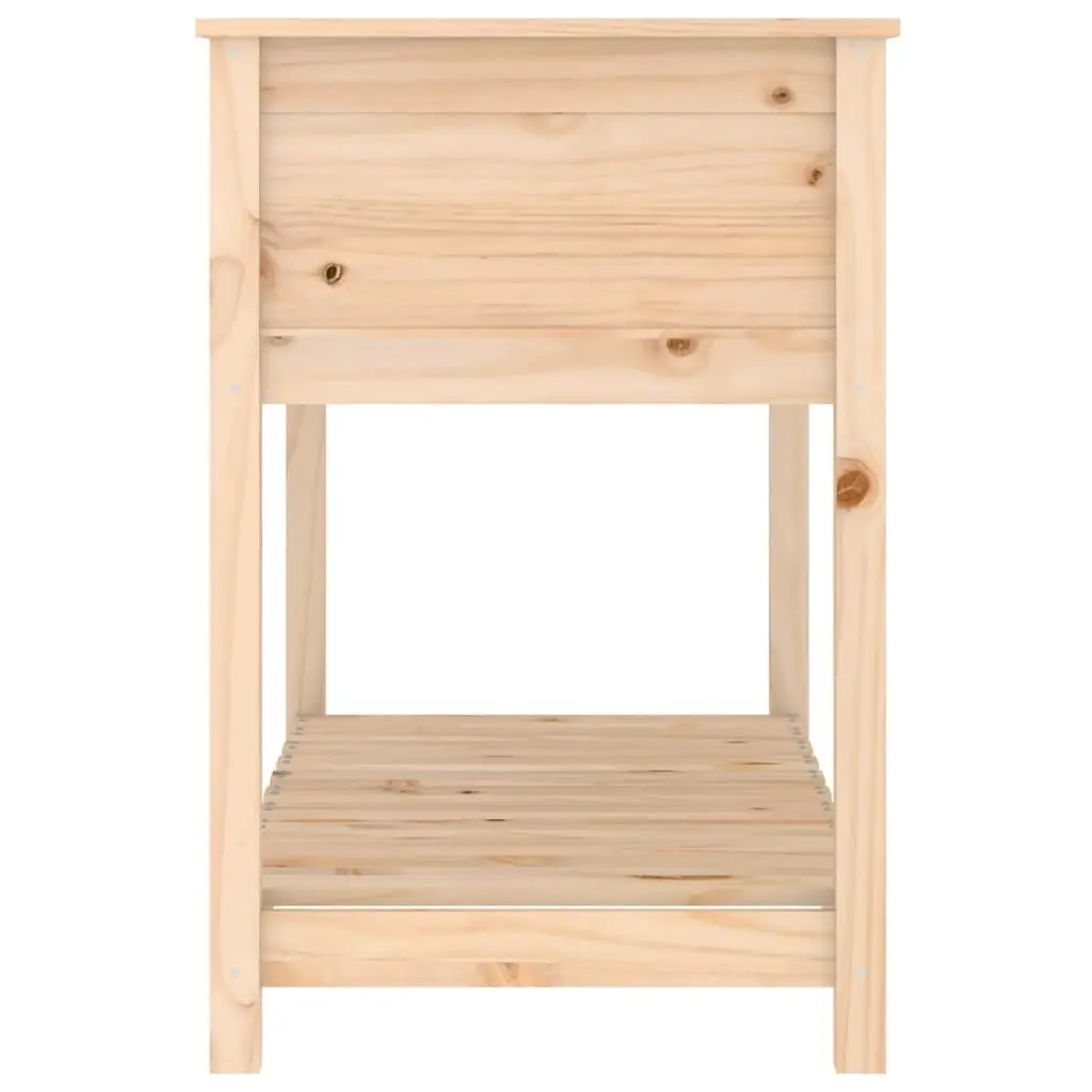 Wooden Planter with Shelf Solid Pine Flower Box Raised Bed Garden Pot Storage