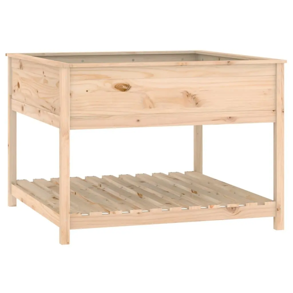 Wooden Planter with Shelf 111.5x111.5x81 cm Solid Pine