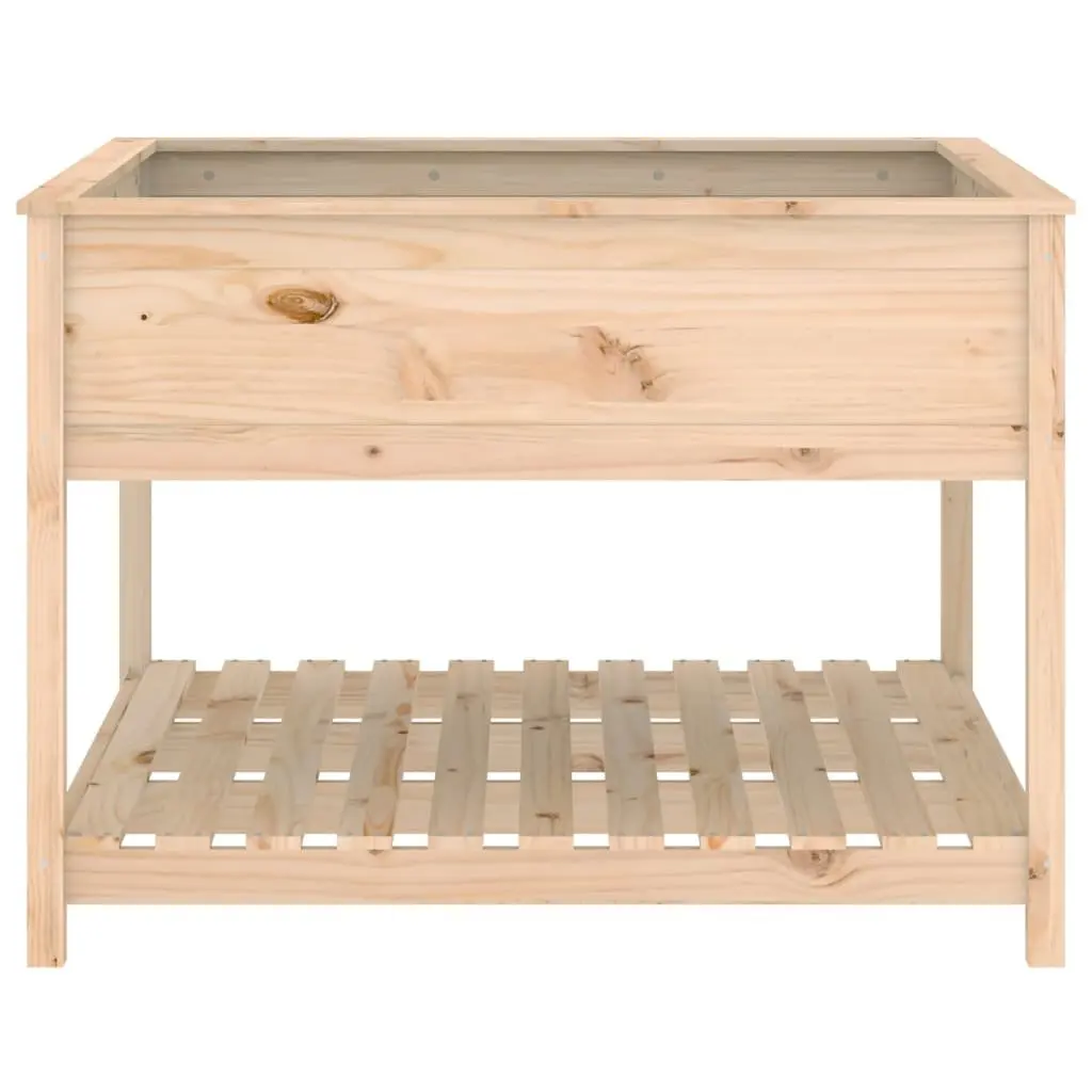 Wooden Planter with Shelf 111.5x111.5x81 cm Solid Pine
