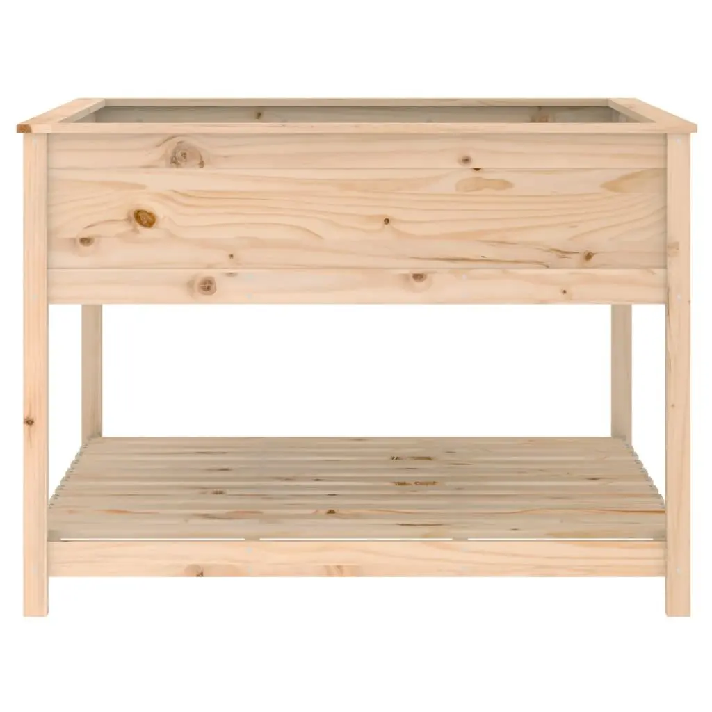 Wooden Planter with Shelf 111.5x111.5x81 cm Solid Pine