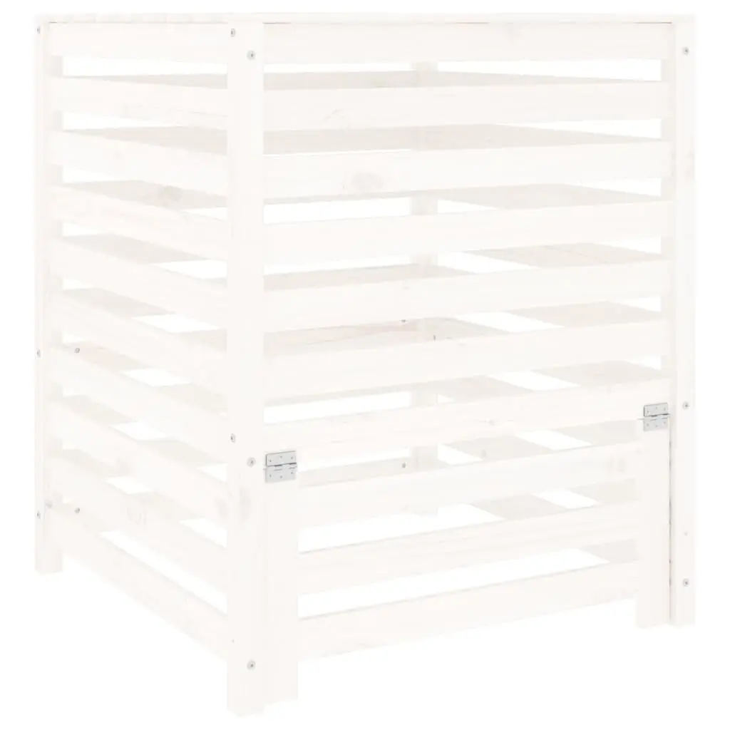 Wooden Composter Bin 82.5x82.5x99.5cm Solid Pine White