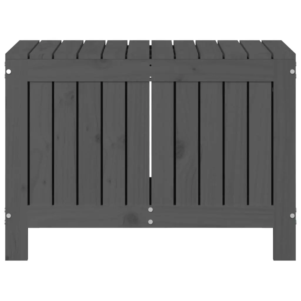 Garden Storage Box Grey Outdoor Solid Pine Wood Container 76 x 42.5 x 54 cm