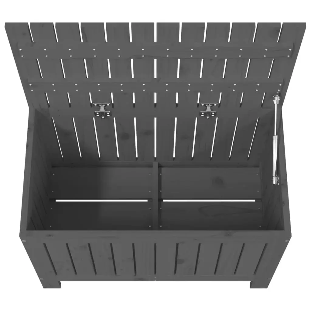 Garden Storage Box Grey Outdoor Solid Pine Wood Container 76 x 42.5 x 54 cm