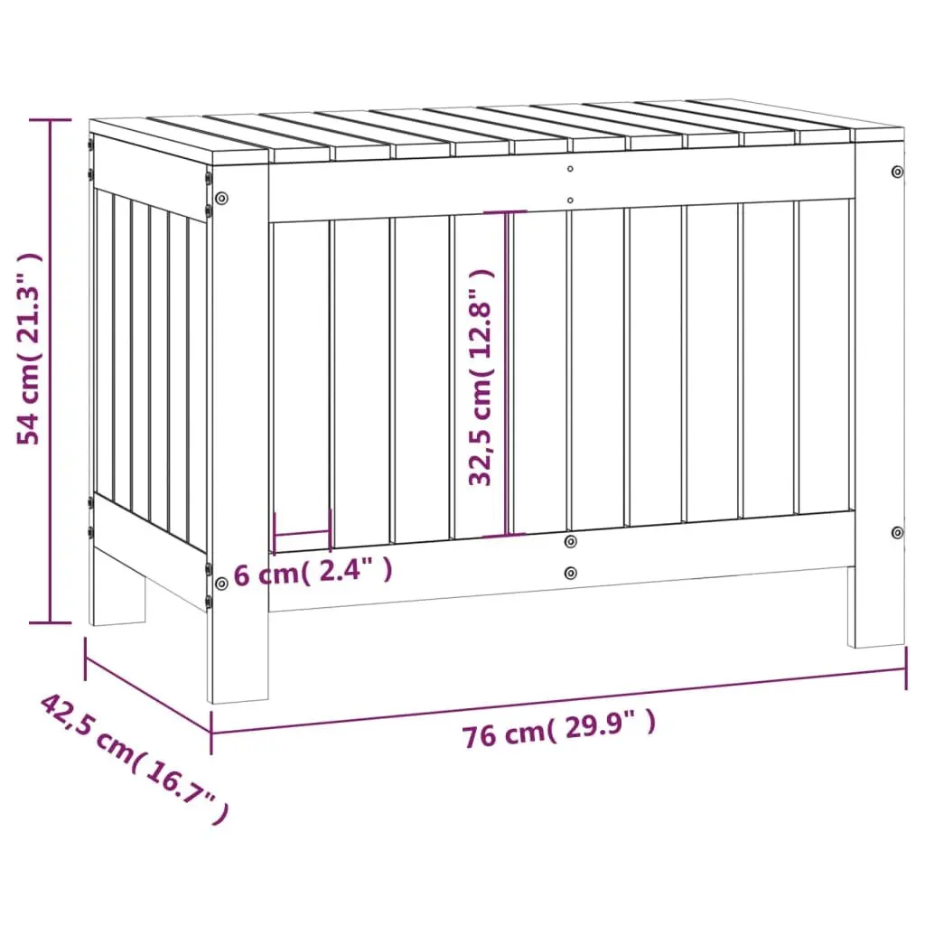 Garden Storage Box Outdoor Use Solid Pine Wood Black 76 x 42.5 x 54 cm