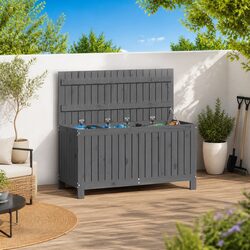 Garden Storage Box Grey 115x49x60 cm Solid Wood Pine Outdoor Deck Patio Tool
