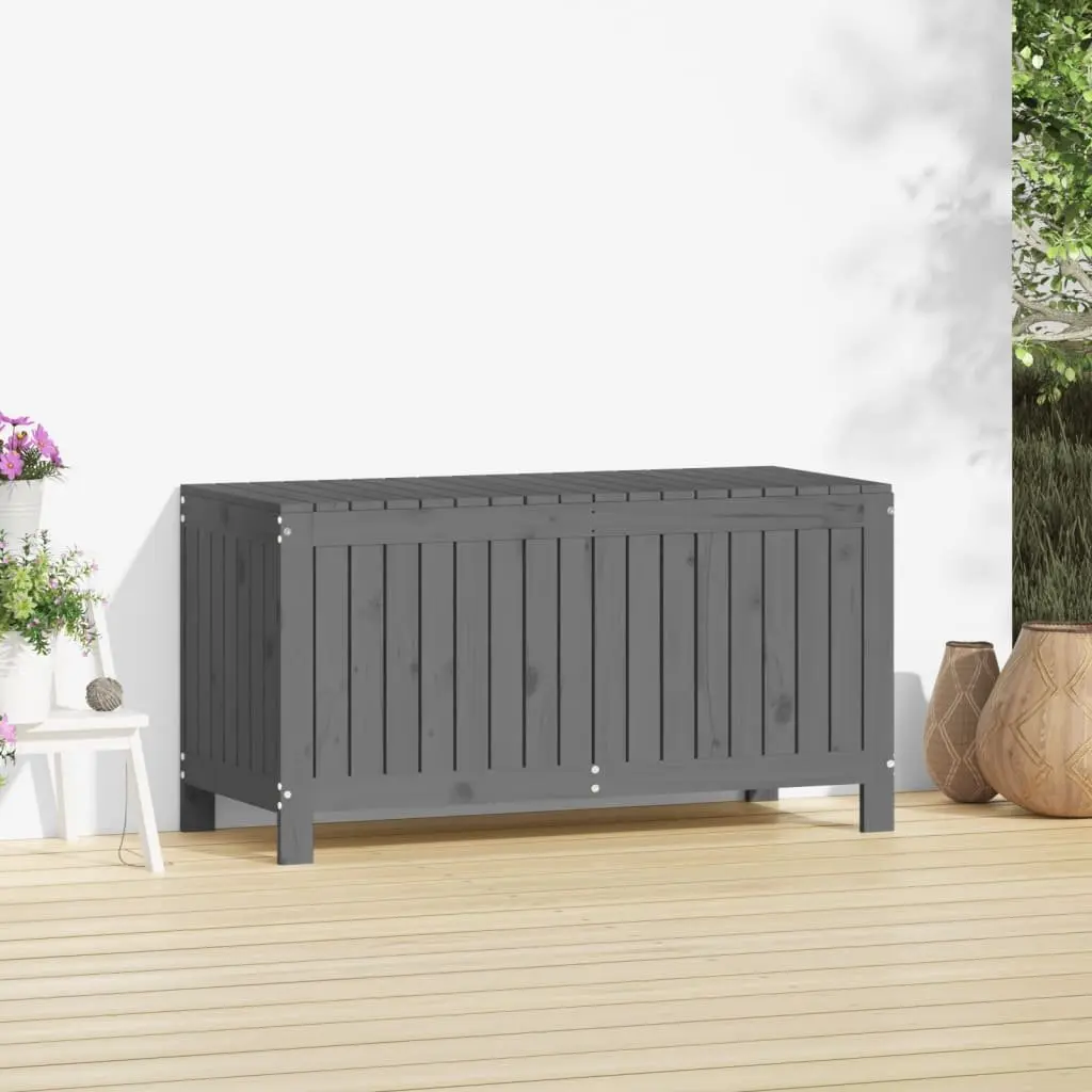 Garden Storage Box Grey 115x49x60 cm Solid Wood Pine Outdoor Deck Patio Tool