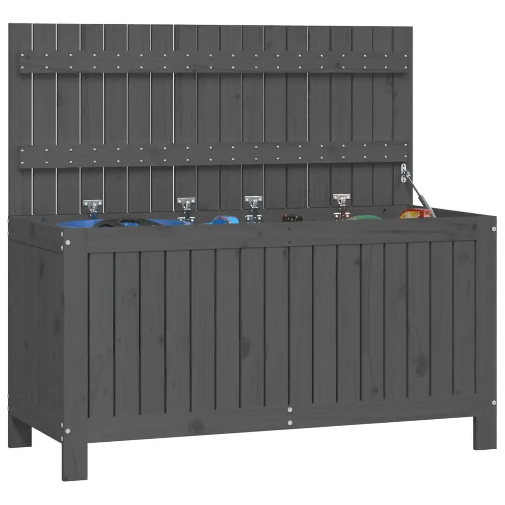 Garden Storage Box Grey 115x49x60 cm Solid Wood Pine Outdoor Deck Patio Tool