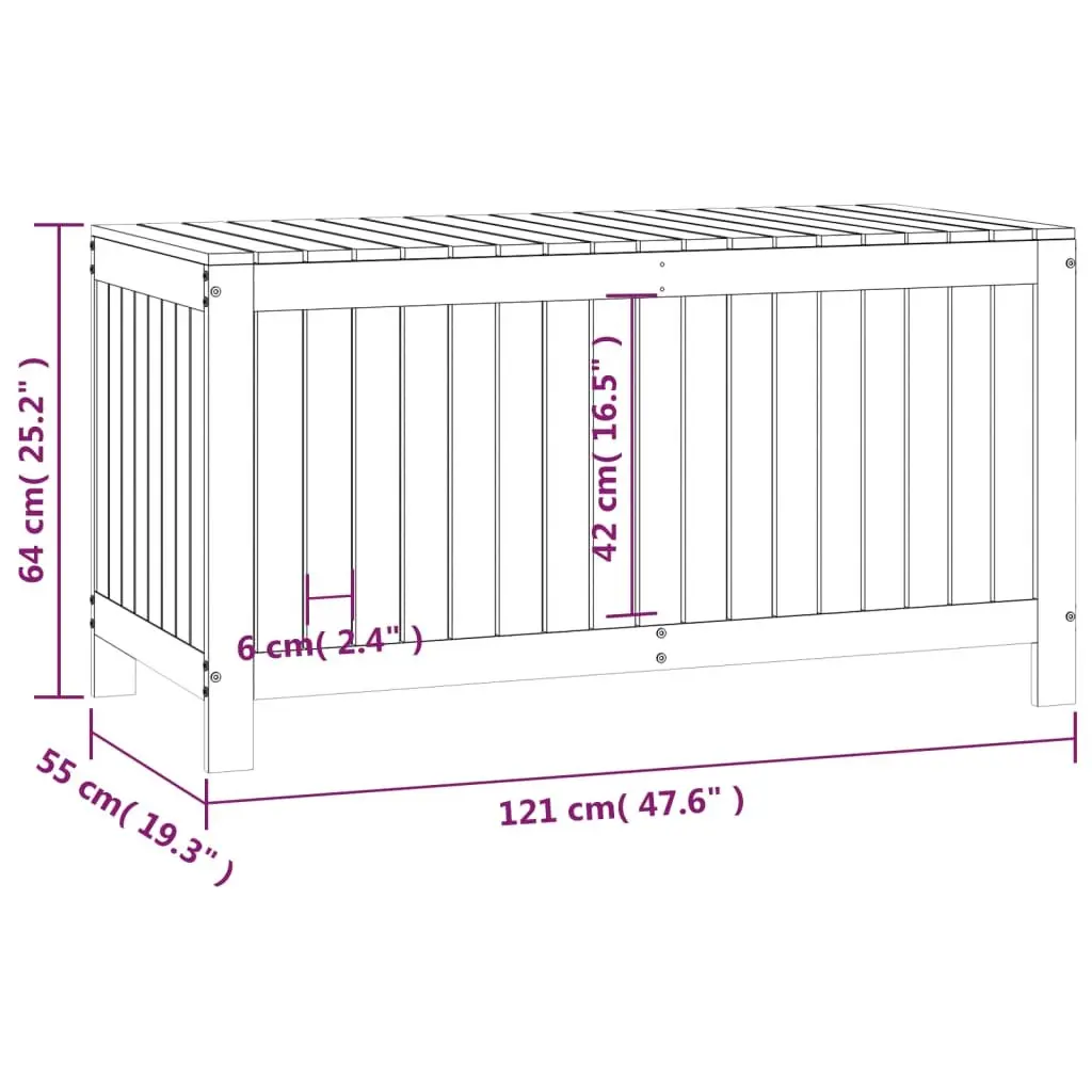 Garden Storage Box Grey Outdoor Wooden Solid Pine Wood Deck Tool Shed Furniture