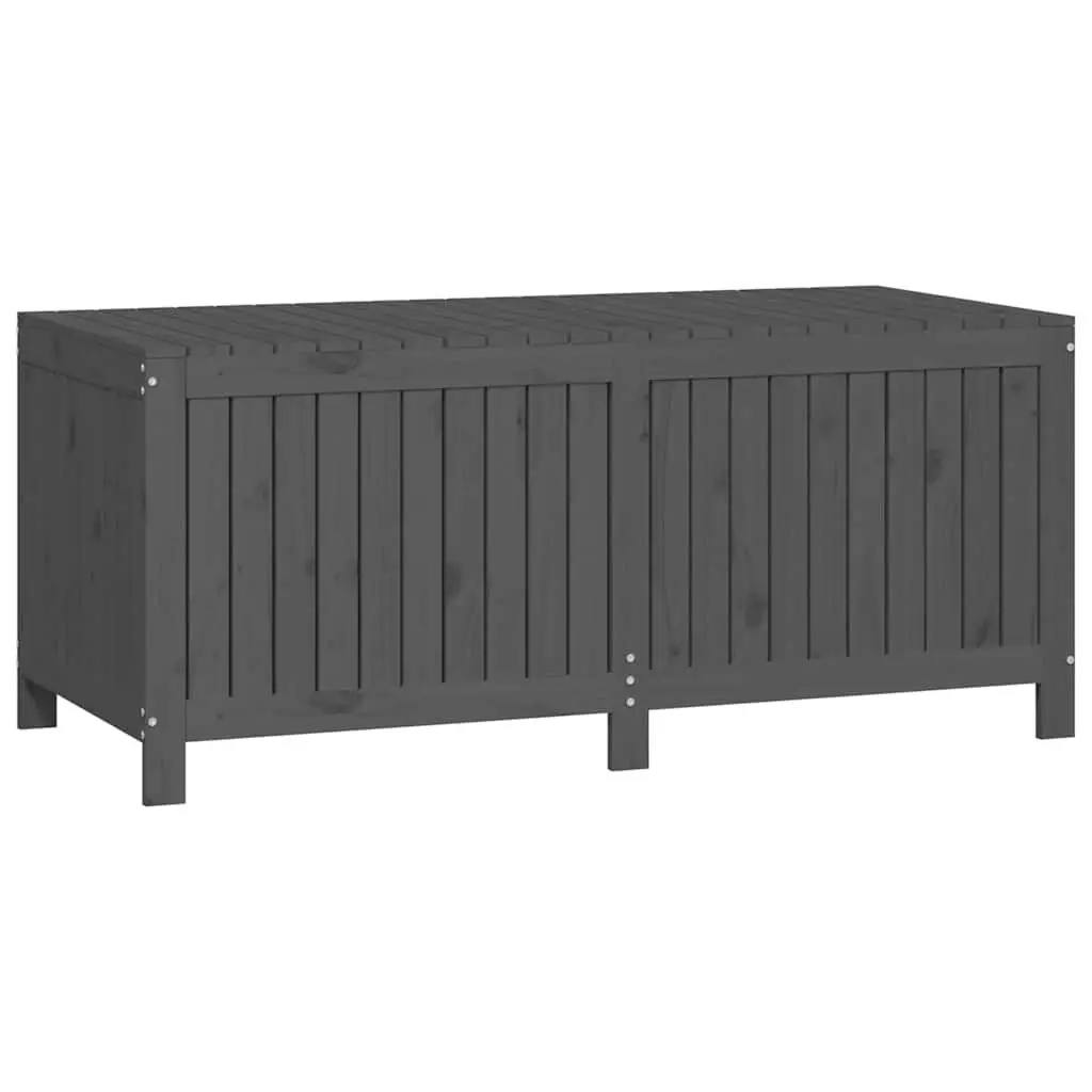 Garden Storage Box Grey Solid Wood Pine Outdoor Deck Patio Furniture Organizer