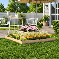 Wooden Planter Specifications: 110x110x27 cm, Solid Pine