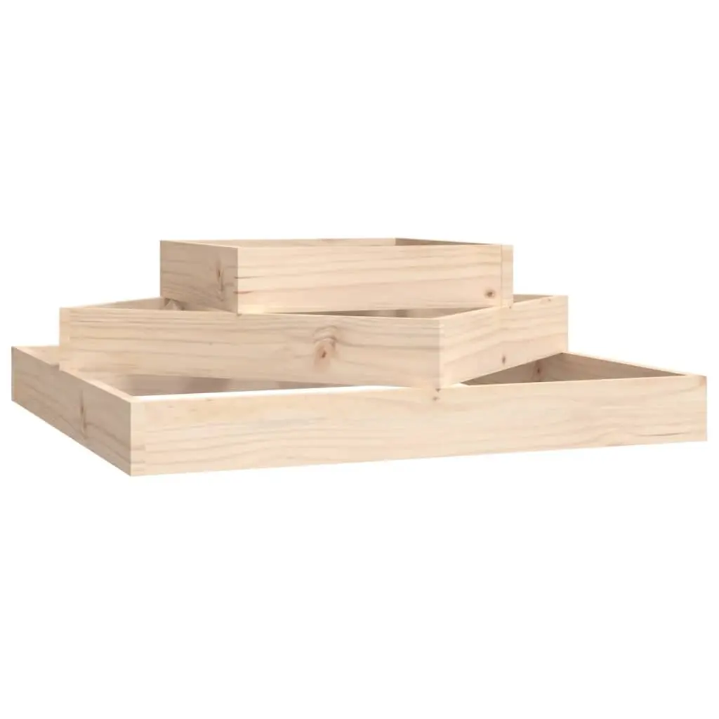 Wooden Planter Box for Garden 83x83x27cm 3-Tier Pine Flower Pot
