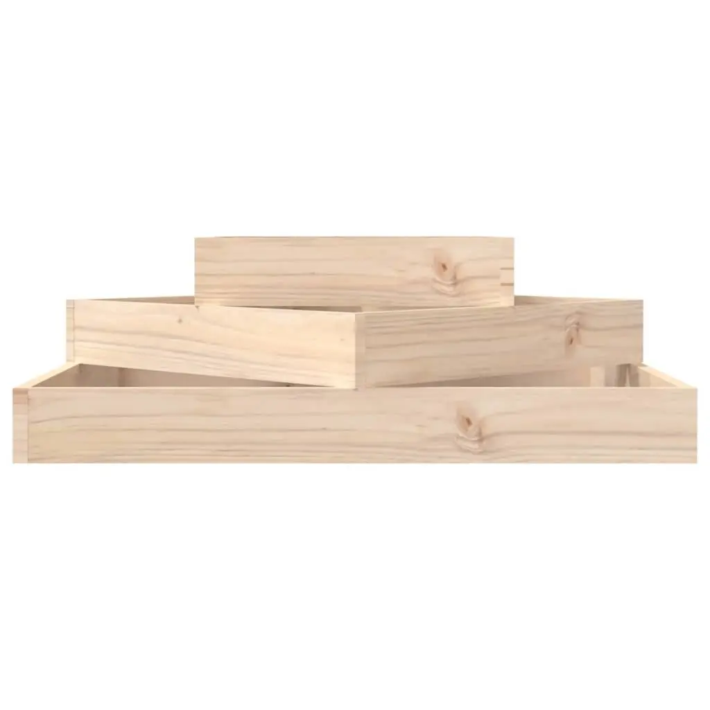 Wooden Planter Box for Garden 83x83x27cm 3-Tier Pine Flower Pot