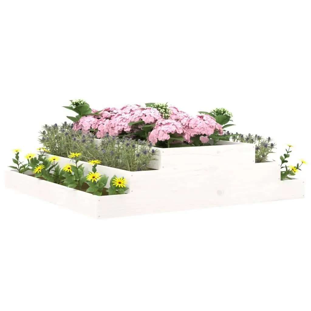 Raised Planter Box 110x110x27cm White