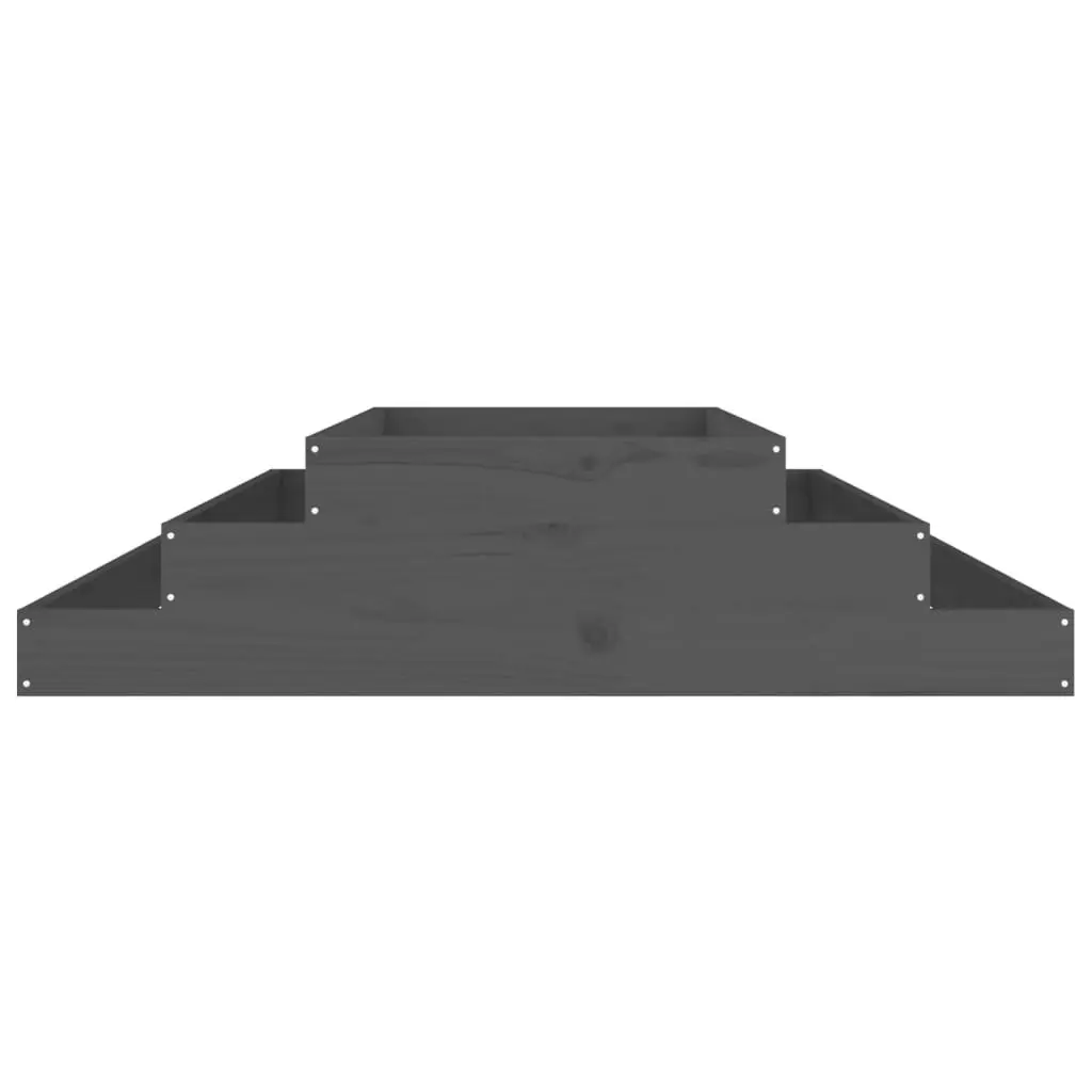 Wooden Planter Grey 110x110x27cm Raised Garden Bed Flower Box Pine
