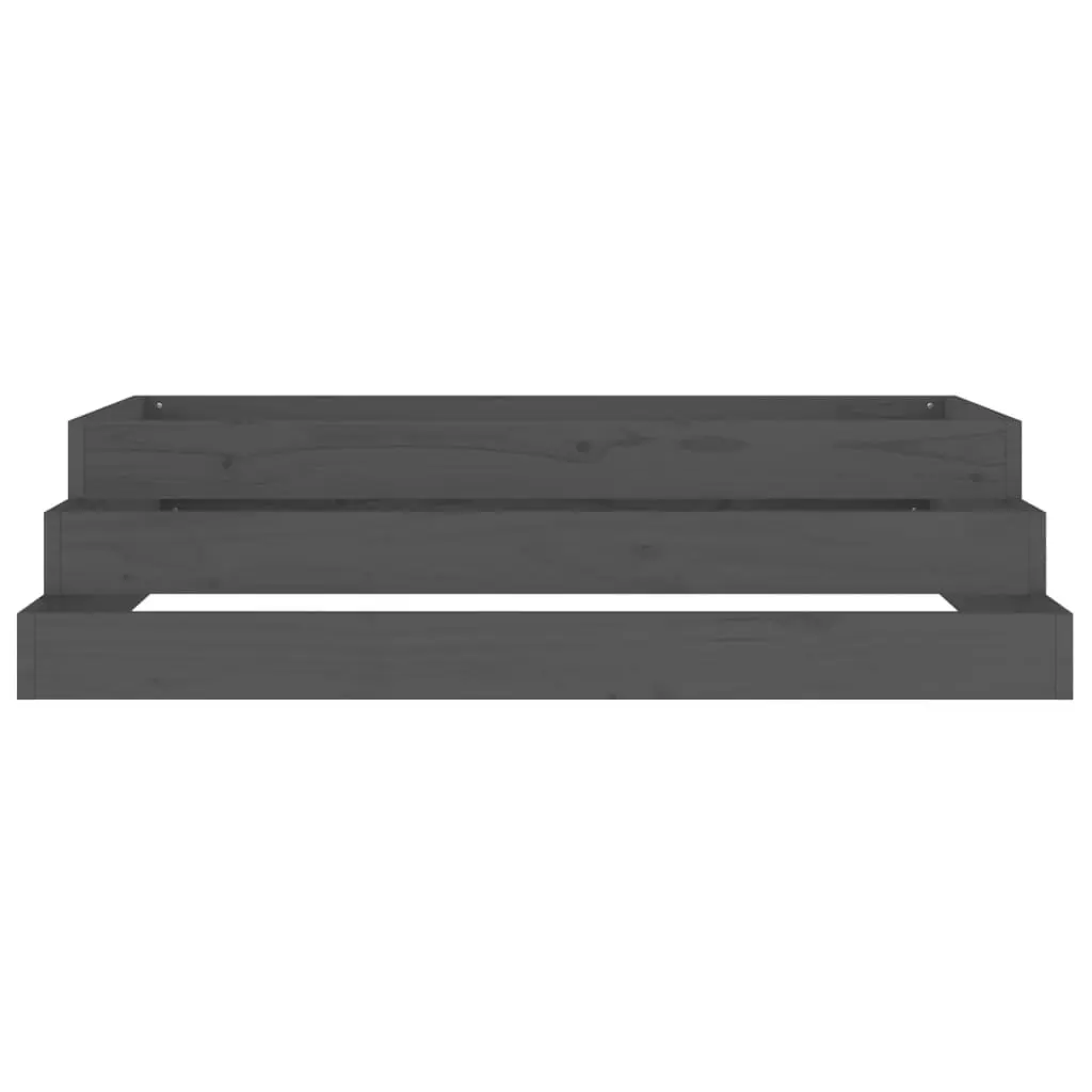 Wooden Planter Grey 110x110x27cm Raised Garden Bed Flower Box Pine
