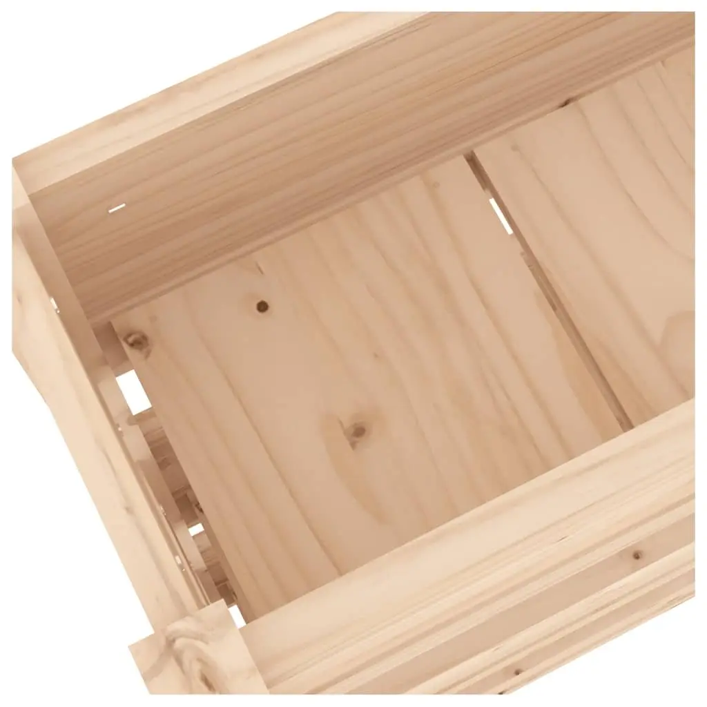 Pine Raised Garden Bed Planter with 3 Flower Boxes for Patio 112 x 25 x 104.5 cm