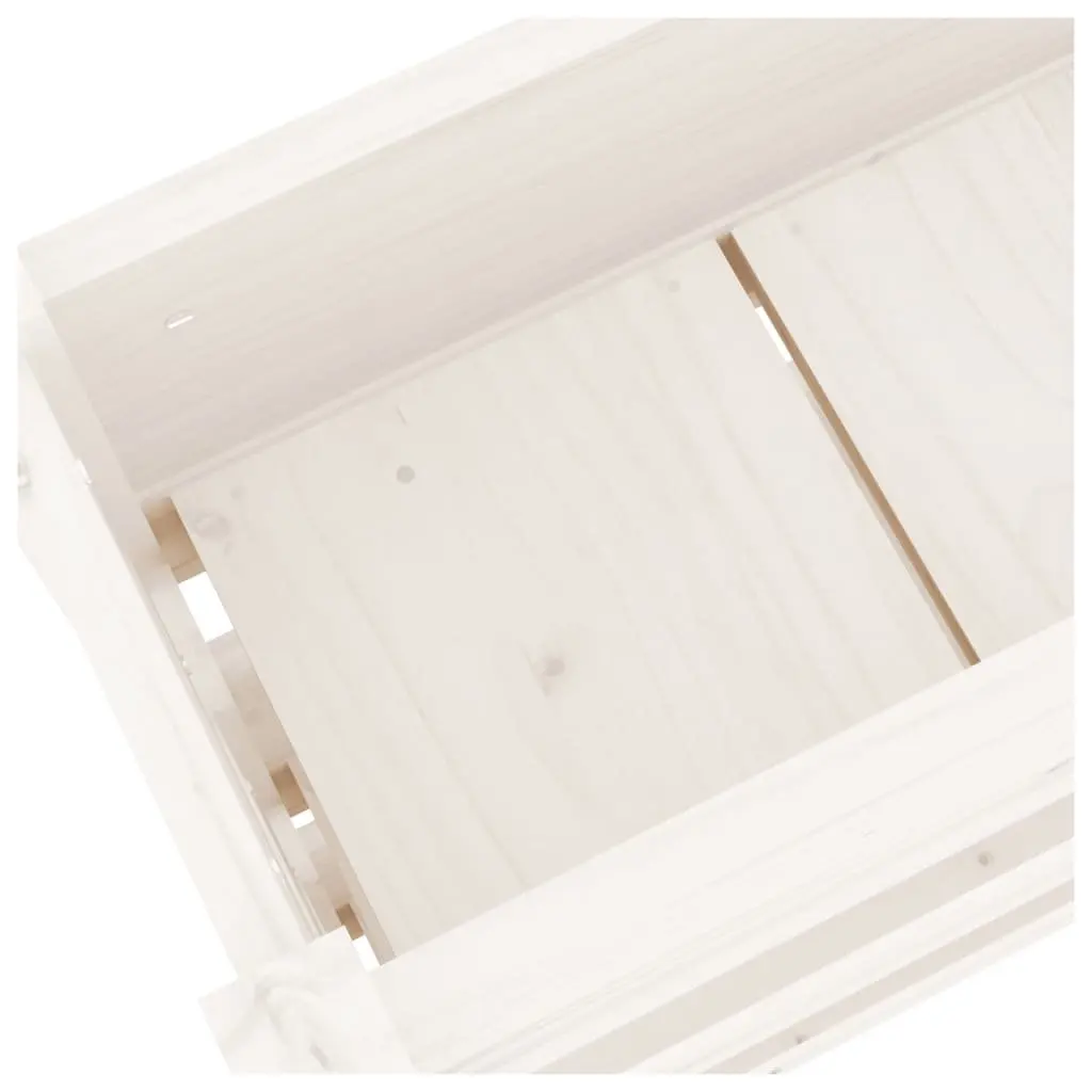 Garden Planter for Outdoor Use 112x25x104.5 cm Raised Bed with 3 Flower Boxes in White Solid Pine Wood