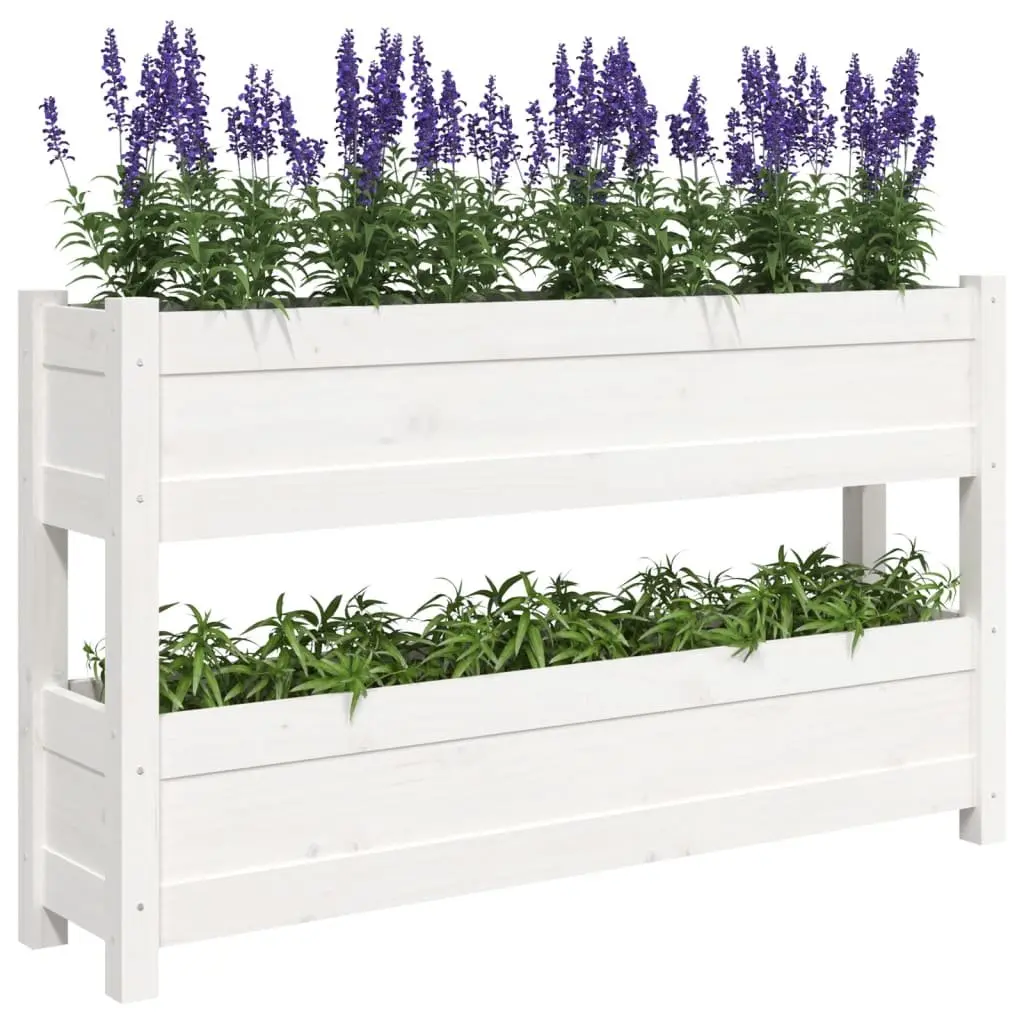 Wooden Planter Raised Bed for Garden Patio Balcony 112x25x66cm