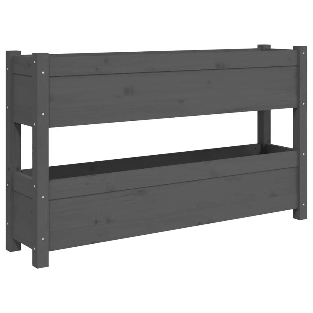 Wooden Planter Box for Garden 112x25x66 cm Grey