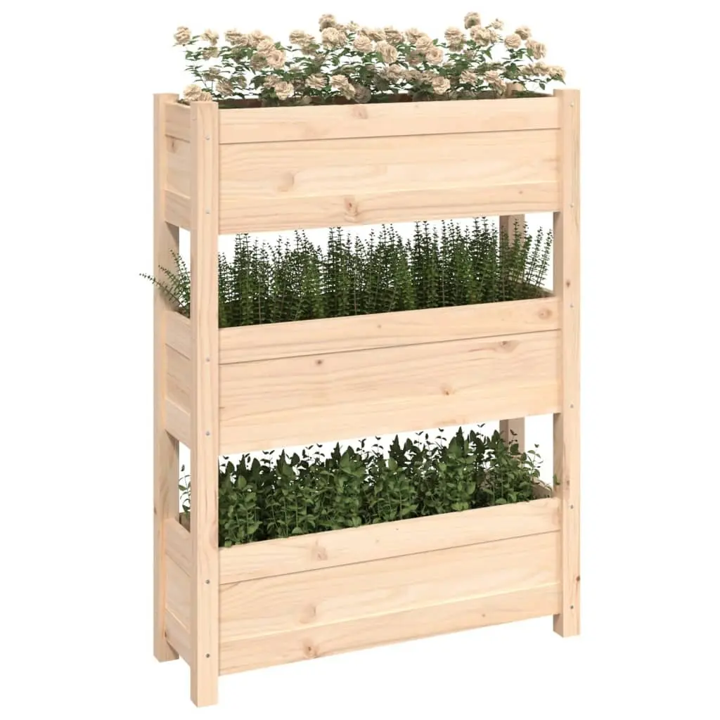 Planter Box for Garden 77x25x104.5cm Raised Garden Bed Solid Pine Wood